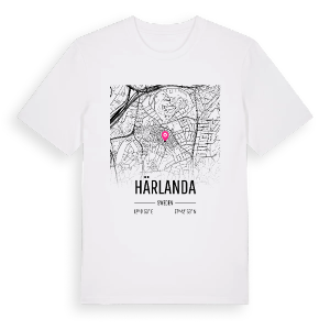 Härlanda karta t-shirt – ekologisk bomull t-shirt från Pinshirt