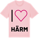Pink Cotton t-shirt med Jag älskar Härm t-shirt stort tryck