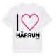 White t-shirt med Jag älskar Hårrum t-shirt stort tryck