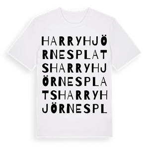 Harry Hjörnes Plats ordlek t-shirt – ekologisk bomull t-shirt från Pinshirt
