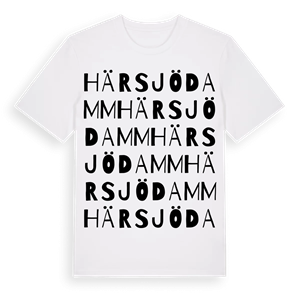 Härsjödamm ordlek t-shirt – ekologisk bomull t-shirt från Pinshirt