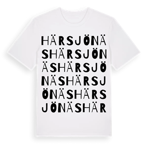 Härsjönäs ordlek t-shirt – ekologisk bomull t-shirt från Pinshirt