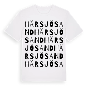Härsjösand ordlek t-shirt – ekologisk bomull t-shirt från Pinshirt