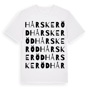 Hårskeröd ordlek t-shirt – ekologisk bomull t-shirt från Pinshirt