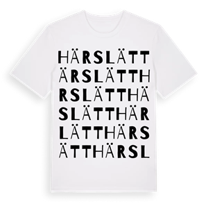 Härslätt ordlek t-shirt – ekologisk bomull t-shirt från Pinshirt