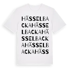 Hässelbacka ordlek t-shirt – ekologisk bomull t-shirt från Pinshirt