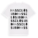 White t-shirt med Hasselösund ordlek t-shirt