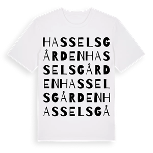 Hasselsgården ordlek t-shirt – ekologisk bomull t-shirt från Pinshirt
