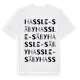 White t-shirt med Hassle-Säby ordlek t-shirt