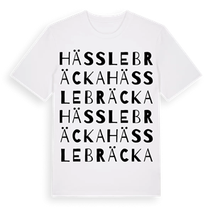 Hässlebräcka ordlek t-shirt – ekologisk bomull t-shirt från Pinshirt