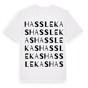 Hasslekas ordlek t-shirt – ekologisk bomull t-shirt från Pinshirt