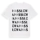 White t-shirt med Hasslevik ordlek t-shirt
