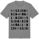 Mid Heather Gray t-shirt med Hassungared + Högaliden ordlek t-shirt