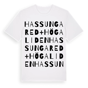 Hassungared + Högaliden ordlek t-shirt – ekologisk bomull t-shirt från Pinshirt