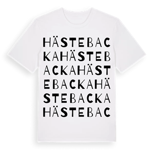 Hästebacka ordlek t-shirt – ekologisk bomull t-shirt från Pinshirt