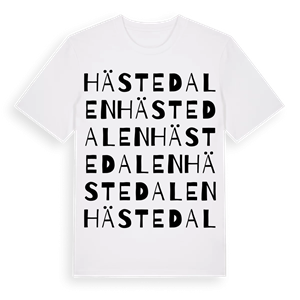Hästedalen ordlek t-shirt – ekologisk bomull t-shirt från Pinshirt