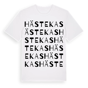 Hästekas ordlek t-shirt – ekologisk bomull t-shirt från Pinshirt