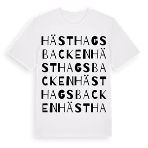 Hästhagsbacken ordlek t-shirt – ekologisk bomull t-shirt från Pinshirt