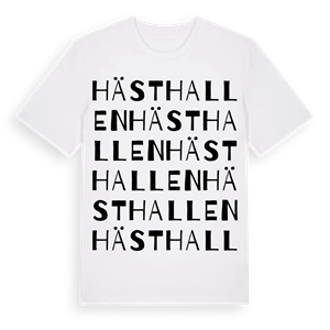 Hästhallen ordlek t-shirt – ekologisk bomull t-shirt från Pinshirt