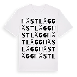 Hästlägg ordlek t-shirt – ekologisk bomull t-shirt från Pinshirt