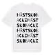 White t-shirt med Hästskobacke ordlek t-shirt