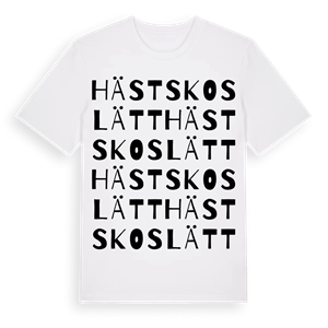 Hästskoslätt ordlek t-shirt – ekologisk bomull t-shirt från Pinshirt