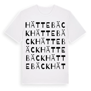 Hättebäck ordlek t-shirt – ekologisk bomull t-shirt från Pinshirt