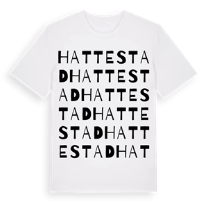 Hattestad ordlek t-shirt – ekologisk bomull t-shirt från Pinshirt
