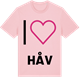 Pink Cotton t-shirt med Jag älskar Håv t-shirt stort tryck