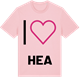 Pink Cotton t-shirt med Jag älskar Hea t-shirt stort tryck