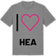 Mid Heather Gray t-shirt med Jag älskar Hea t-shirt stort tryck