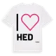 White t-shirt med Jag älskar Hed t-shirt stort tryck