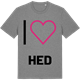 Mid Heather Gray t-shirt med Jag älskar Hed t-shirt stort tryck