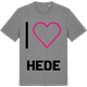 Mid Heather Gray t-shirt med Jag älskar Hede t-shirt stort tryck