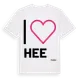 White t-shirt med Jag älskar Hee t-shirt stort tryck