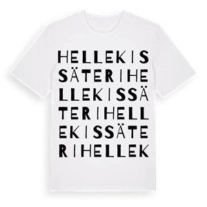 Hellekis Säteri ordlek t-shirt – ekologisk bomull t-shirt från Pinshirt