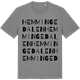 Mid Heather Gray t-shirt med Hemmingedalen ordlek t-shirt