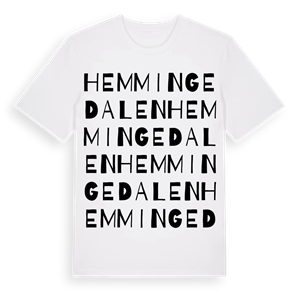 Hemmingedalen ordlek t-shirt – ekologisk bomull t-shirt från Pinshirt