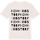 Vintage White t-shirt med Hemmingstorp ordlek t-shirt