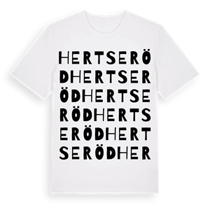 Hertseröd ordlek t-shirt – ekologisk bomull t-shirt från Pinshirt