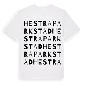 Hestra parkstad ordlek t-shirt – ekologisk bomull t-shirt från Pinshirt