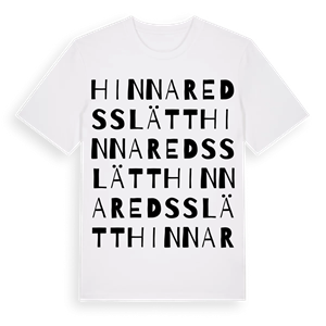Hinnaredsslätt ordlek t-shirt – ekologisk bomull t-shirt från Pinshirt