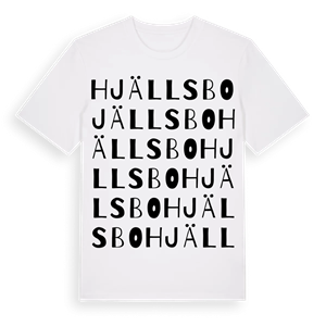 Hjällsbo ordlek t-shirt – ekologisk bomull t-shirt från Pinshirt