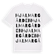 White t-shirt med Hjalmargården ordlek t-shirt