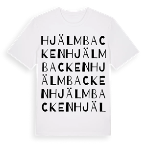 Hjälmbacken ordlek t-shirt – ekologisk bomull t-shirt från Pinshirt