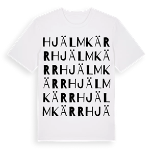 Hjälmkärr ordlek t-shirt – ekologisk bomull t-shirt från Pinshirt