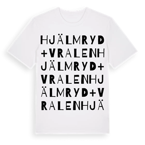 Hjälmryd + Vralen ordlek t-shirt – ekologisk bomull t-shirt från Pinshirt