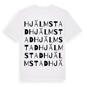 Hjälmstad ordlek t-shirt – ekologisk bomull t-shirt från Pinshirt
