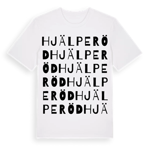 Hjälperöd ordlek t-shirt – ekologisk bomull t-shirt från Pinshirt