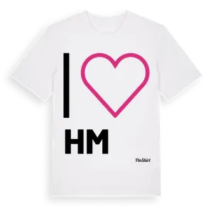 Jag älskar Hm t-shirt stort tryck – ekologisk bomull t-shirt från Pinshirt